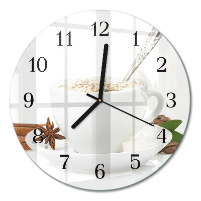 Glas wanduhr mit motiv rund Eine Tasse Anis