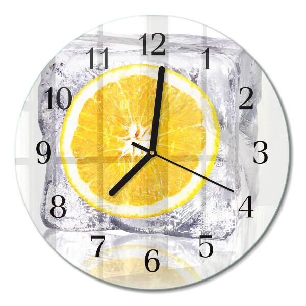 Wanduhr glas rund Orangeneis