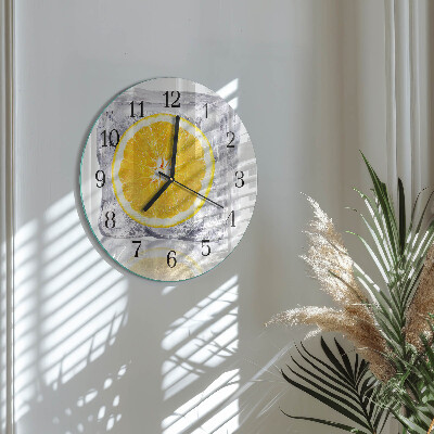 Wanduhr glas rund Orangeneis