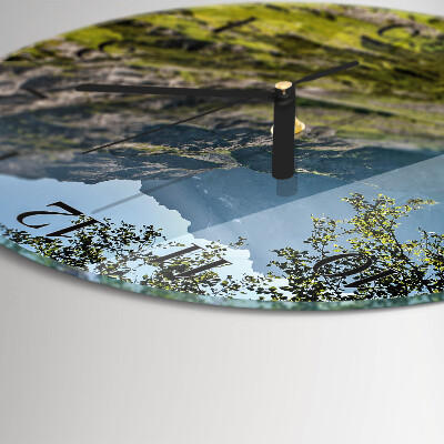 Wanduhr glas rund Gebirge