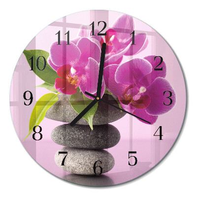Runde wanduhr Orchidee