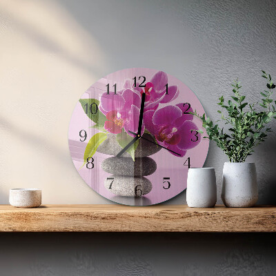 Runde wanduhr Orchidee