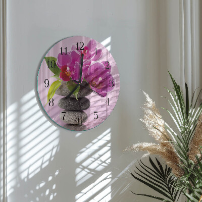 Runde wanduhr Orchidee