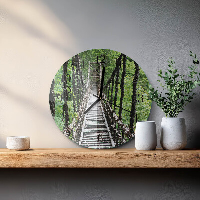 Runde wanduhr aus glas Hängebrücke