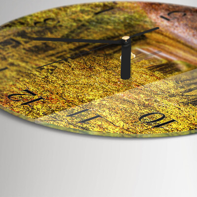 Runde wanduhr aus glas Waldweg