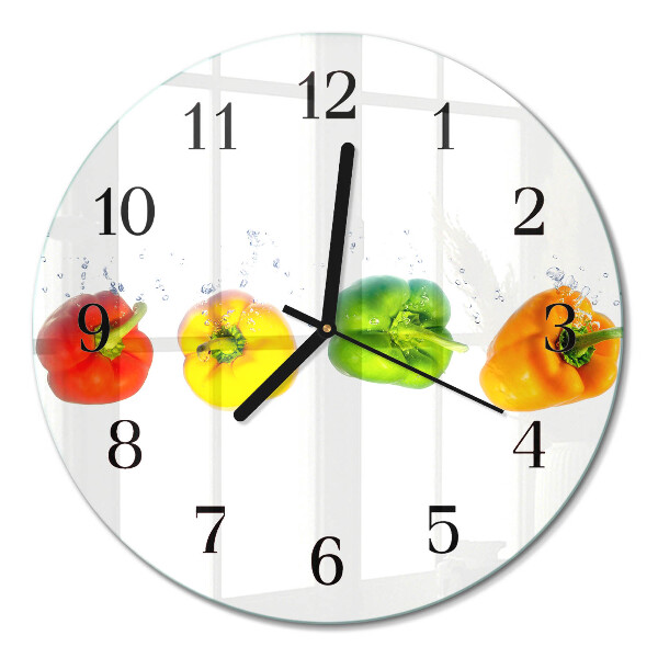 Wanduhr glas rund Pfeffer