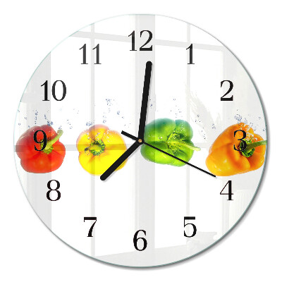 Wanduhr glas rund Pfeffer