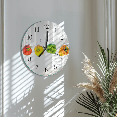 Wanduhr glas rund Pfeffer