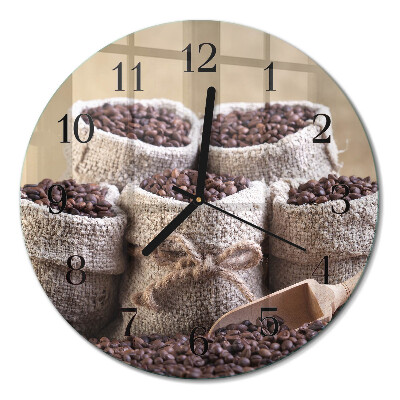 Runde wanduhr Kaffeebohnen