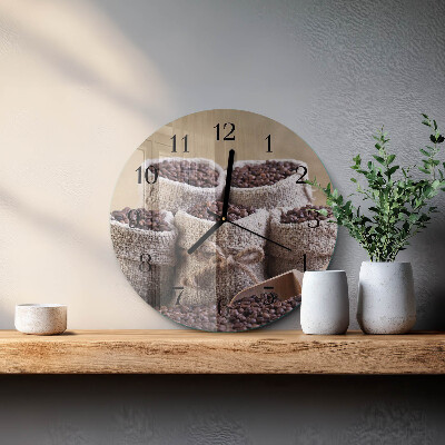 Runde wanduhr Kaffeebohnen