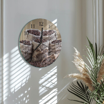 Runde wanduhr Kaffeebohnen