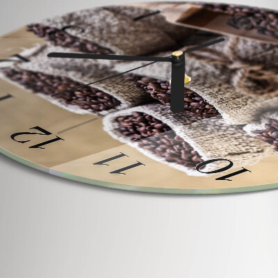 Runde wanduhr Kaffeebohnen