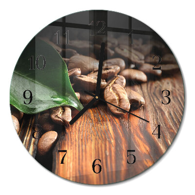 Runde wanduhr Kaffeebohnen