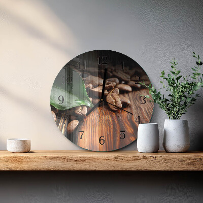 Runde wanduhr Kaffeebohnen
