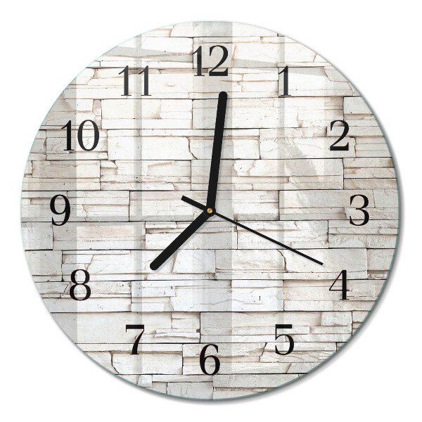 Glas wanduhr mit motiv rund Klinker