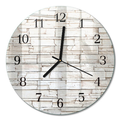 Glas wanduhr mit motiv rund Klinker