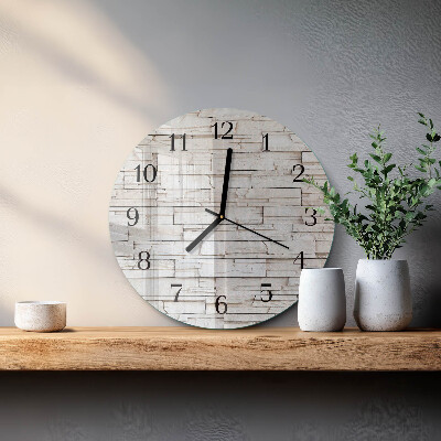Glas wanduhr mit motiv rund Klinker