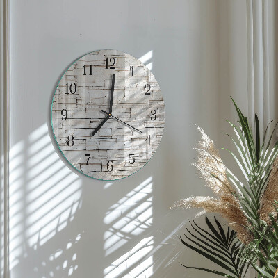 Glas wanduhr mit motiv rund Klinker