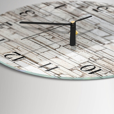 Glas wanduhr mit motiv rund Klinker