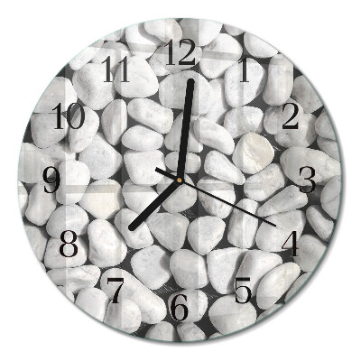 Wanduhr glas rund Steine