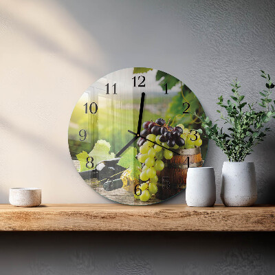 Wanduhr glas rund Traubenwein