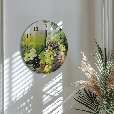Wanduhr glas rund Traubenwein
