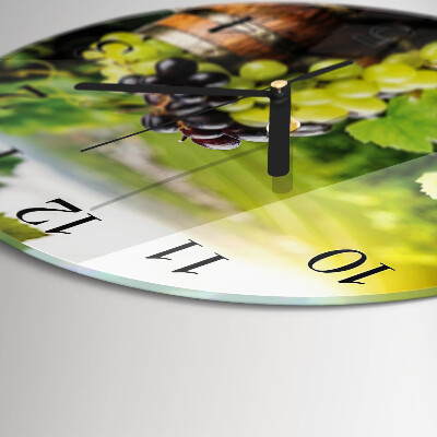 Wanduhr glas rund Traubenwein