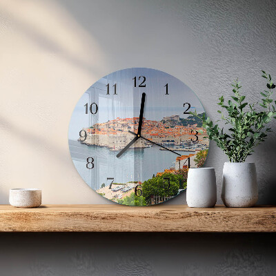 Glas wanduhr mit motiv rund Naturpfad