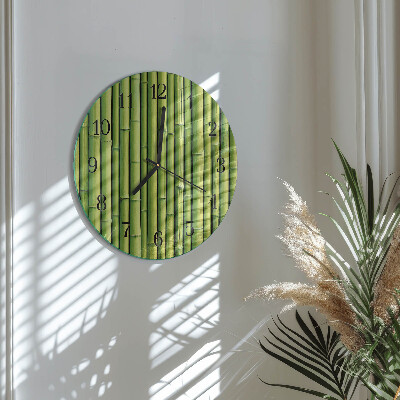 Wanduhr glas rund Bambus