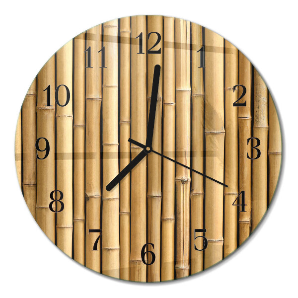 Runde wanduhr Bambus
