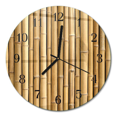 Runde wanduhr Bambus