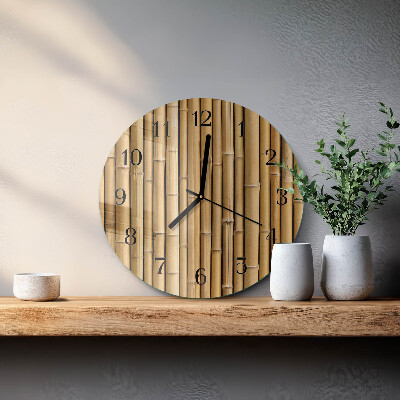Runde wanduhr Bambus