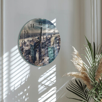 Runde wanduhr aus glas Stadt