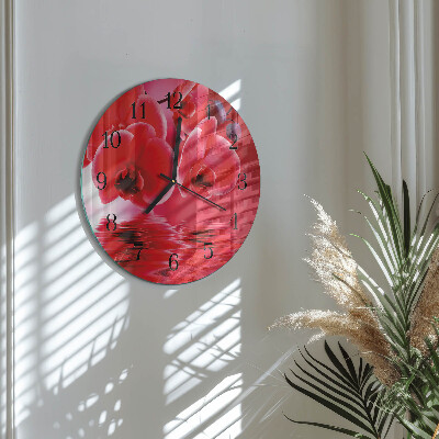 Glas wanduhr mit motiv rund Orchidee
