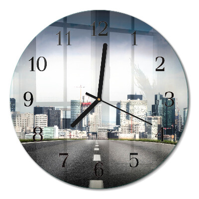 Wanduhr glas rund Straße in die Stadt