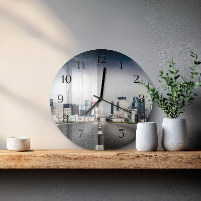Wanduhr glas rund Straße in die Stadt