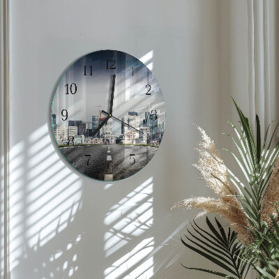 Wanduhr glas rund Straße in die Stadt