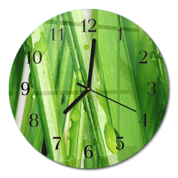 Runde wanduhr Gras