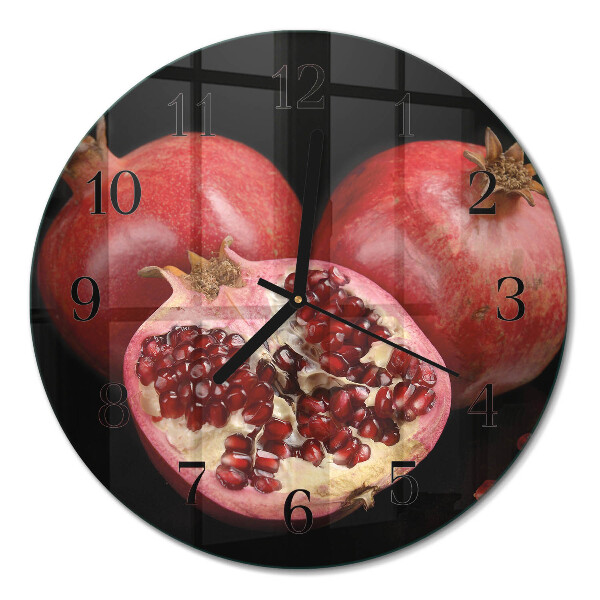 Glas wanduhr mit motiv rund Granate
