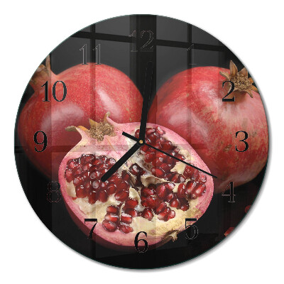 Glas wanduhr mit motiv rund Granate