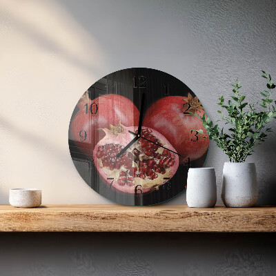 Glas wanduhr mit motiv rund Granate