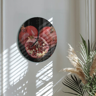 Glas wanduhr mit motiv rund Granate