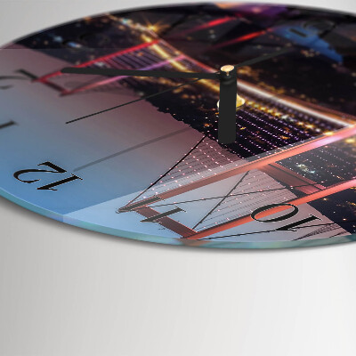 Glas wanduhr mit motiv rund Brücke