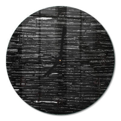 Glas wanduhr mit motiv rund Steine