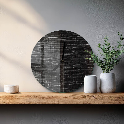 Glas wanduhr mit motiv rund Steine