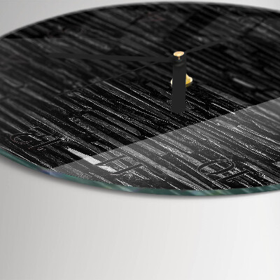 Glas wanduhr mit motiv rund Steine