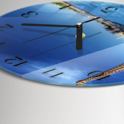 Wanduhr glas rund Der Himmel von Paris