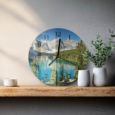 Wanduhr glas rund Berglandschaft