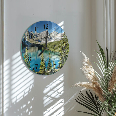 Wanduhr glas rund Berglandschaft