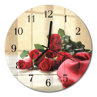 Runde wanduhr Rosen